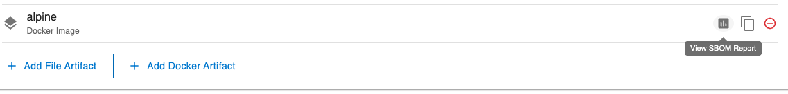 Artifact row showing the View Report button after SBOM scan completes