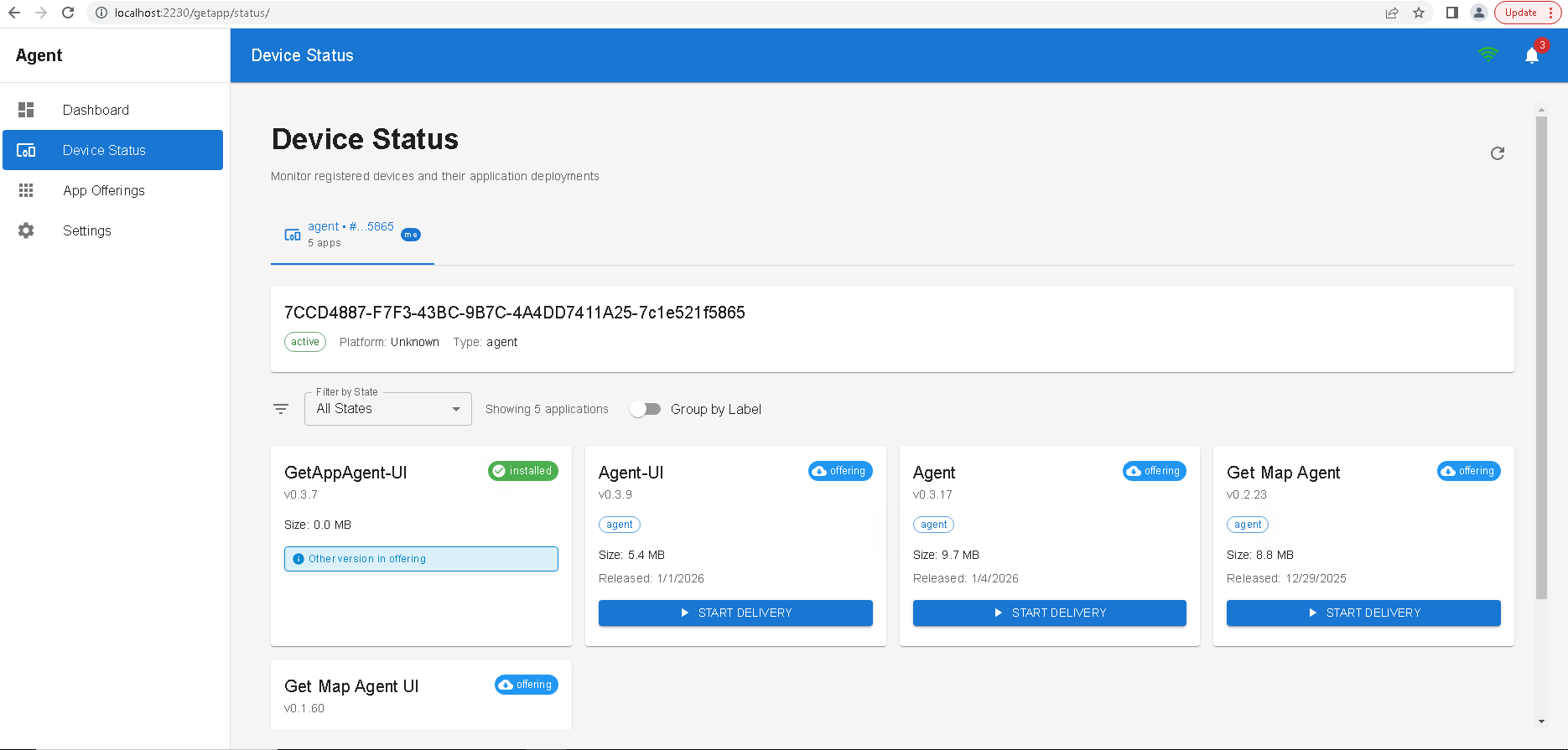 Device status overview